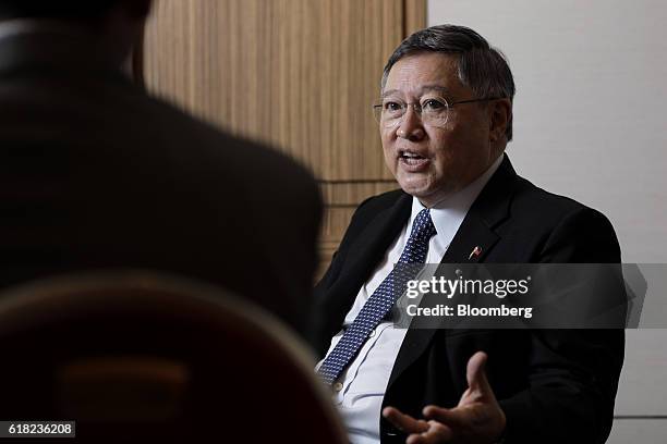 Carlos Dominguez, the Philippines' secretary of finance, speaks during an interview in Tokyo, Japan, on Wednesday, Oct. 26, 2016. Dominguez says he...