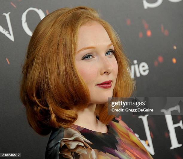 Actress Molly Quinn arrives at the screening of Sony Pictures Releasing's "Inferno" at DGA Theater on October 25, 2016 in Los Angeles, California.