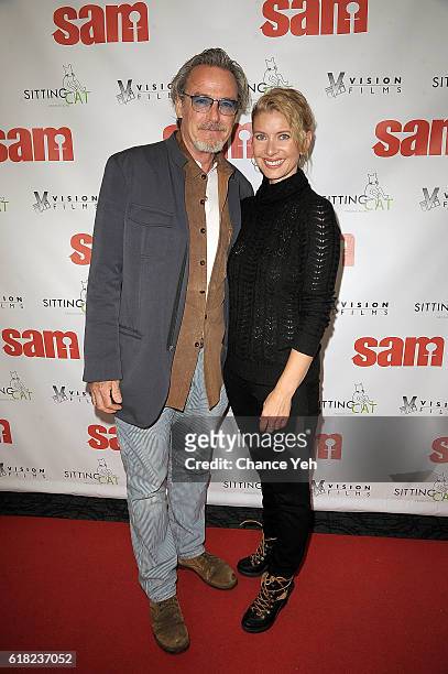 James McCaffrey and Rochelle Bostrom attend "Sam" New York premiere and launch party at Sunshine Cinema on October 25, 2016 in New York City.