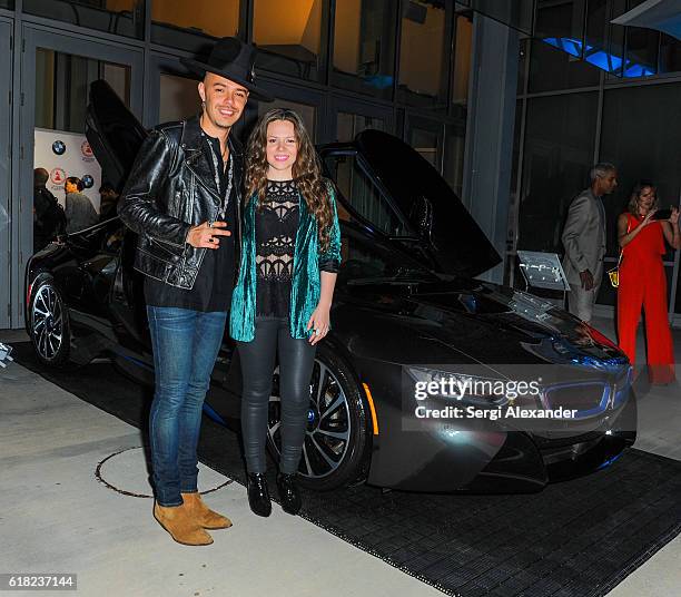 Jesse Uecke and Joy Uecke of Mexican pop duo, Jesse & Joy, arrive at Latin GRAMMY Acoustic Sessions in Miami Beach on October 25, 2016 in Miami,...