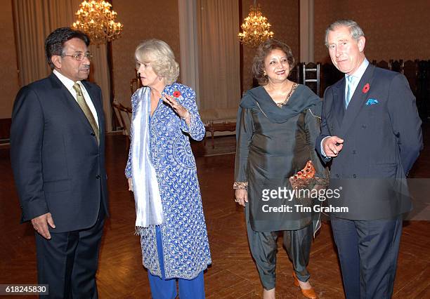 Prince Charles, Prince of Wales and Camilla, Duchess of Cornwall join the President of Pakistan, General Pervez Musharraf and his wife Sehba...