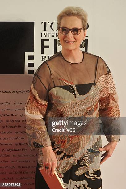 American actress Meryl Streep arrives at the red carpet of opening ceremony of the Tokyo International Film Festival 2016 at Roppongi Hills on...