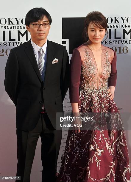 Actress Jiang Qinqin arrives at the red carpet of opening ceremony of the Tokyo International Film Festival 2016 at Roppongi Hills on October 25,...