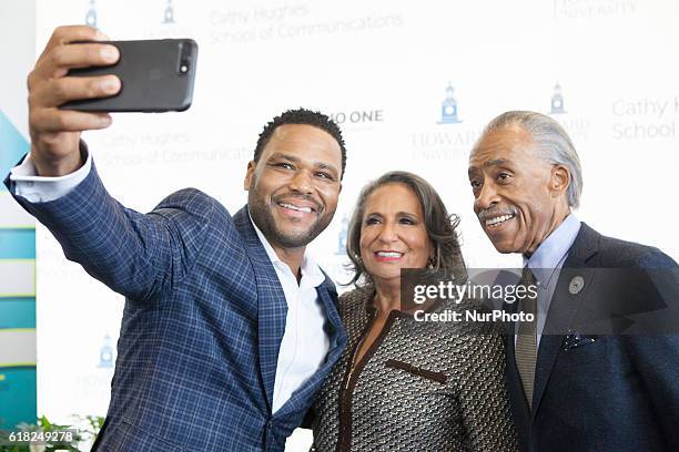 Anthony Anderson,Ms. Cathy Hughes,Rev. Al Sharpton In the Blackburn Center Ballroom on the campus of Howard University in Washington, DC, USA, on 25...