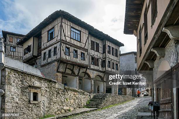 old traditional mansions of safranbolu - safranbolu turkey stock pictures, royalty-free photos & images