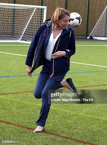 Sports Minister Tracey Crouch during the opening of St George's Park Sheffield Graves on October 26, 2016 in Sheffield, England.