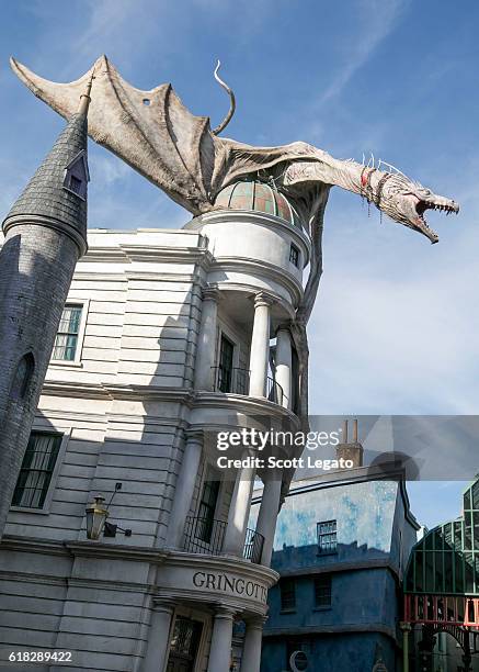 General view of the Wizarding World of Harry Potter Diagon Alley at Universal Orlando on October 24, 2016 in Orlando, Florida.