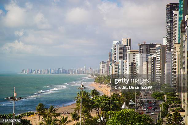 boa viagem beach - recife - pernambuco -brazil. - recife stock pictures, royalty-free photos & images