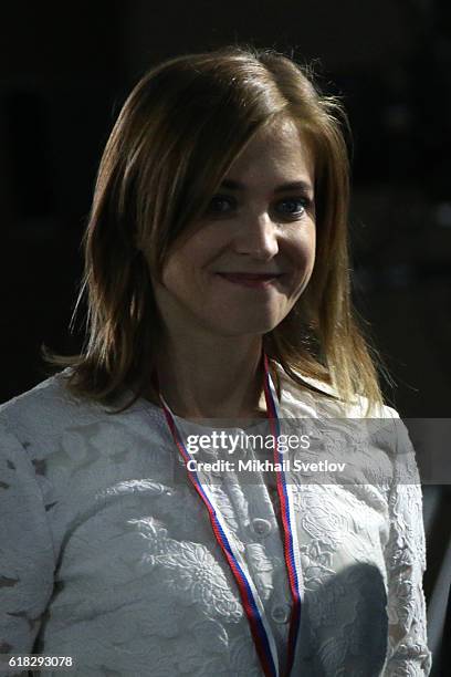 Russian State Duma Deputy Natalia Poklonskaya attends the Forum of Actions, held by All-Russia People's Front on October 2016 in Yalta, Crimea....