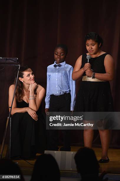 Host, Actress and Save the Children Trustee Jennifer Garner, Sponsorship Program Participant Happy Likolokoto and After-School Program Participant...