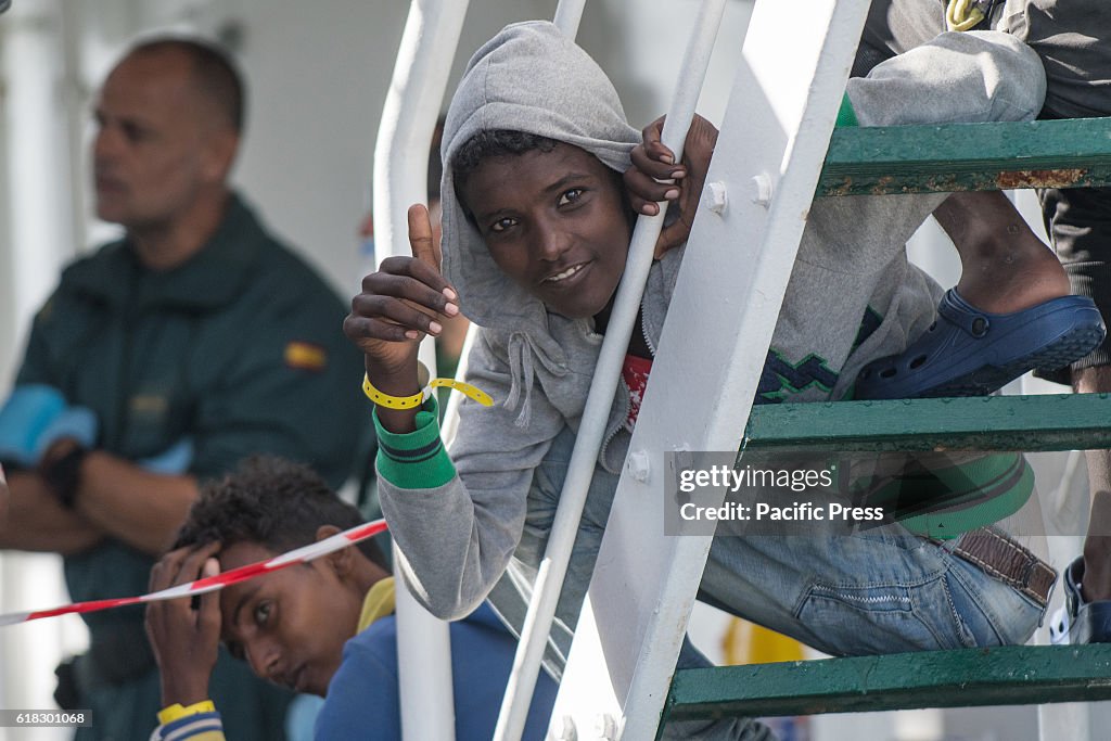 A young boy saying OK during landing phases of the 560...