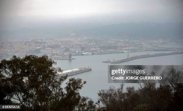 Picture shows a general view of the Spanish sea-port of Ceuta on the northern coast of Africa, on October 2016. - Russia scrapped plans today to...