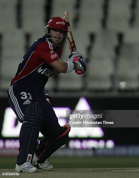Cricket - IPL2 - Delhi's batsman David Warner bats during the match between Delhi and Chennai at Wanderers ground,Johannesburg.