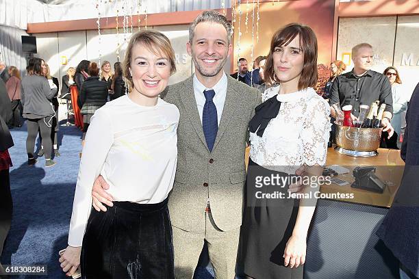 Anamaria Marinca, Justin Wilkes and Clementine Poidatz attend the National Geographic Channel "MARS" Experiential - Champagne Brunch on October 26,...