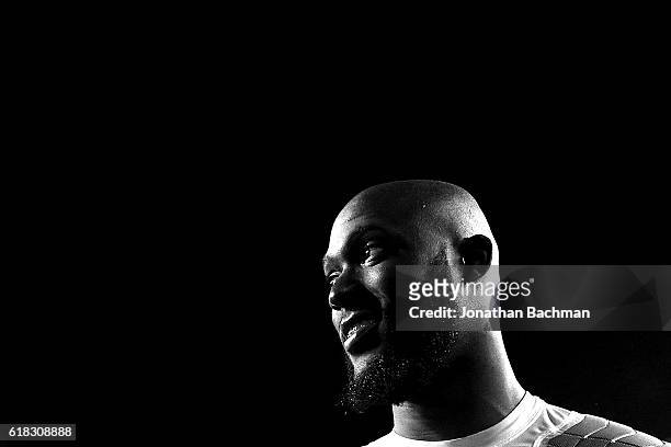 Leonard Fournette of the LSU Tigers reacts after a game against the Mississippi Rebels at Tiger Stadium on October 22, 2016 in Baton Rouge,...