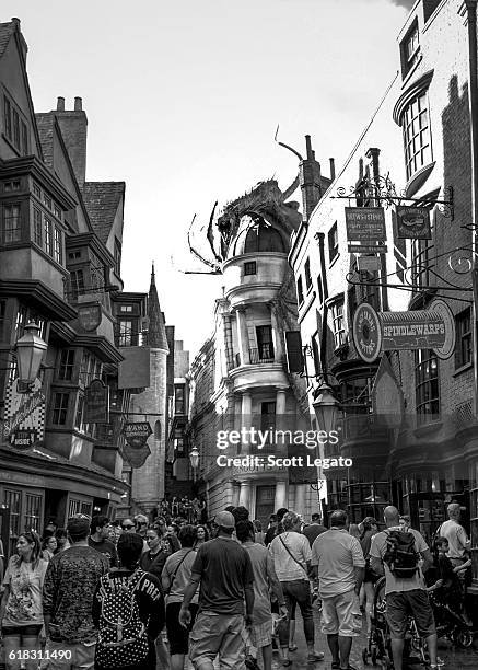 General view of the Wizarding World of Harry Potter Diagon Alley at Universal Orlando on October 24, 2016 in Orlando, Florida.