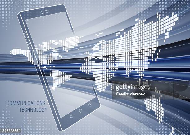 smart phone. communications technology - cloud edge computing stock illustrations