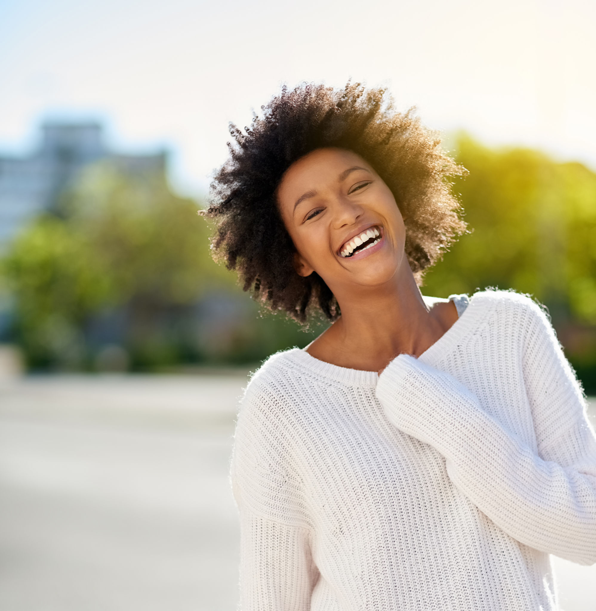 happy person outdoors