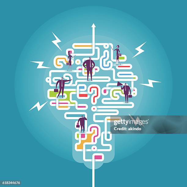 make problem becom direction - straight path stock illustrations