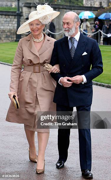 Prince and Princess Michael of Kent at St George's Chapel Windsor Castle for Thanksgiving Service for the Queen's 80th Birthday.