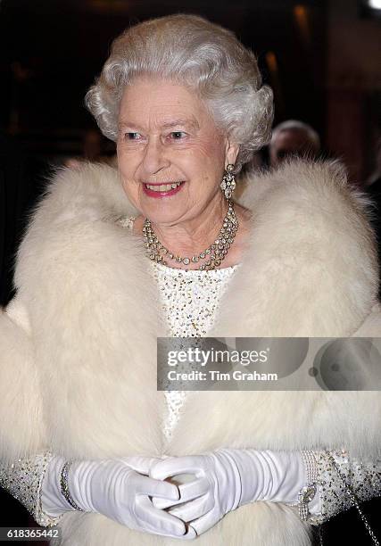 Queen Elizabeth II arrives at the Empire Theatre for the 2007 Royal Variety Performance in Liverpool