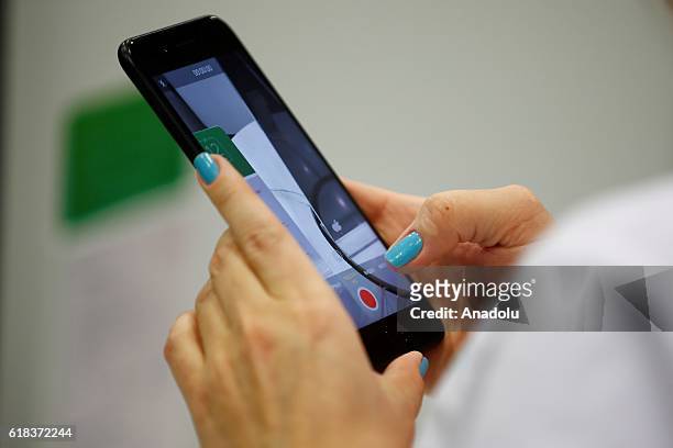 An Apple phone is seen at a shop after Apple launched iPhone 7 and 7 plus in Moscow, Russia on October 26, 2016.