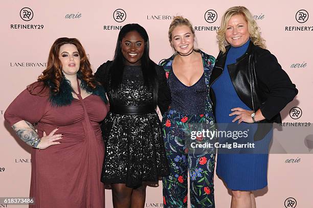 Tess Holliday, Danielle Brooks, Iskra Lawrence and Emme attend Refinery29's Every Beautiful Body Symposium at Brookfield Place on October 26, 2016 in...