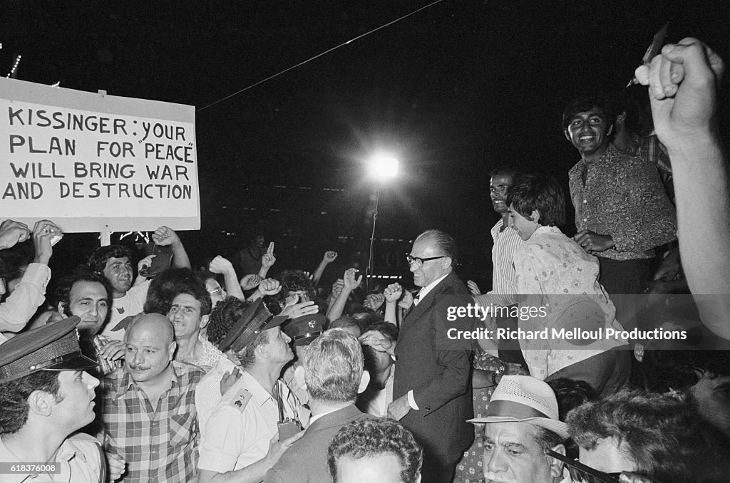 Menachem Begin Attends Political Rally in Tel Aviv