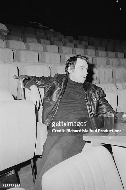 French director Robert Hossein watches a dress rehearsal of Crime and Punishment. The play, based on Fyodor Dostoyevsky's 1866 novel, is being staged...