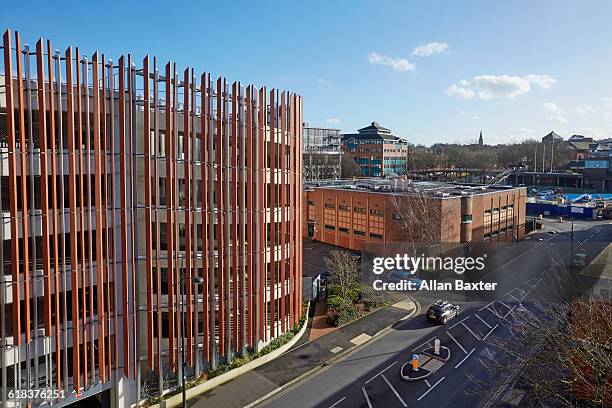 aerial cityscape of central swindon - swindon wiltshire stock pictures, royalty-free photos & images