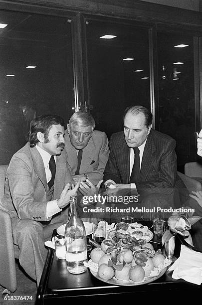 Algerian foreign minister Abdelaziz Bouteflika meets in Algiers with French Socialist leader Francois Mitterrand to discuss the issue of Western...