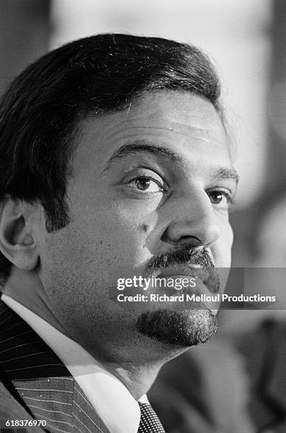 Prince Saud al Faisal, the Foreign Minister of Saudi Arabia, gives a press conference at the Hotel Crillon in Paris. Saud al Faisal is the...