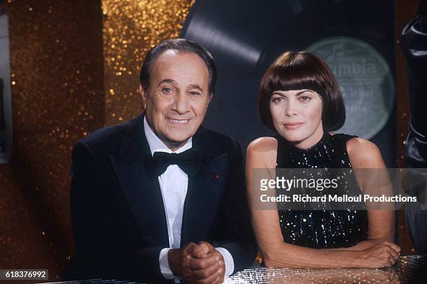 Tino Rossi and Mireille Mathieu During Television Broadcast