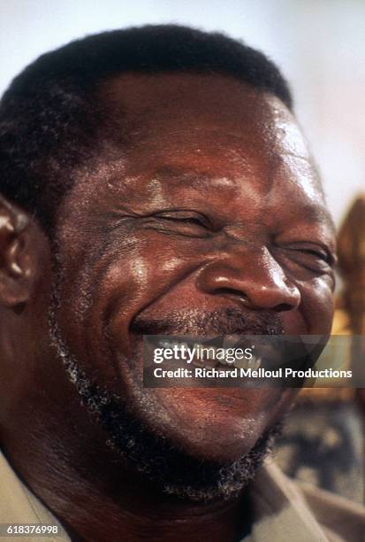 Central African Republic President Jean-Bedel Bokassa laughs.