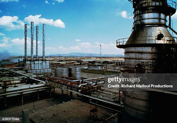 View of an oil refinery in Chiapas State in Mexico.