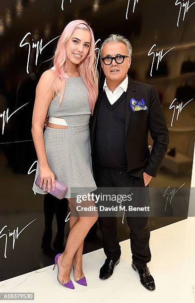 Amber Le Bon and Giuseppe Zanotti attend the Giuseppe Zanotti London flagship store launch on October 26, 2016 in London, England.