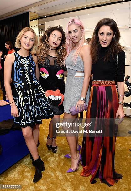 Tess Ward, Ella Eyre, Amber Le Bon and Rosanna Falconer attend the Giuseppe Zanotti London flagship store launch on October 26, 2016 in London,...