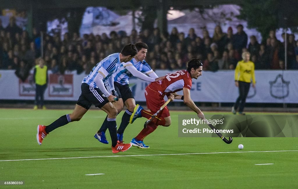 EXCLUSIVE: Belgian Hockey-team Red Lions play against  Argentina In Ukkel. Rematch of the Olympic Final in Rio 2016