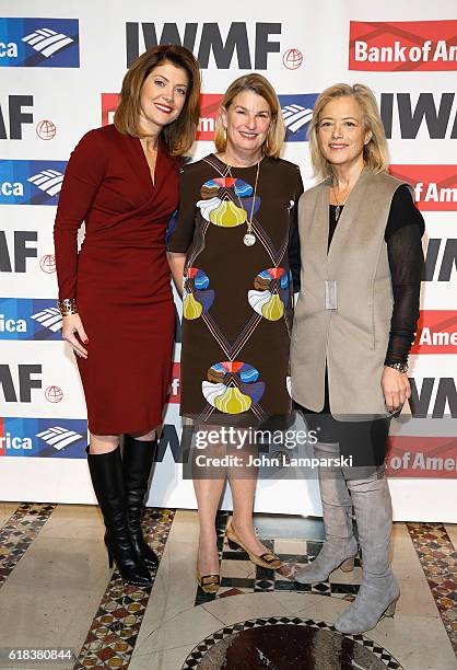 Anchor, Norah O'Donnell, Sally Sussman and Hillary Rosen attends 27th Annual Courage in Journalism Awards Ceremony at Cipriani 42nd Street on October...