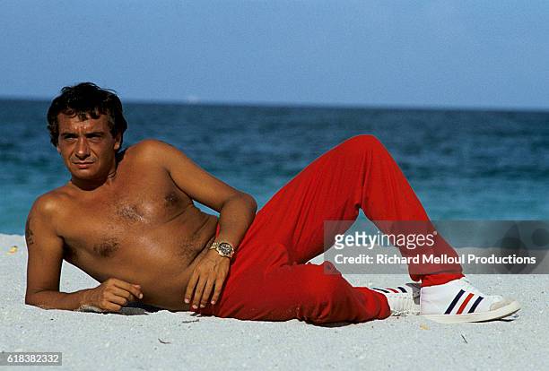 Singer Michel Sardou on Holiday in Miami