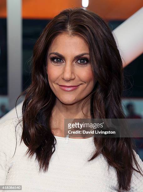 Host Samantha Harris poses at Hollywood Today Live at W Hollywood on October 26, 2016 in Hollywood, California.