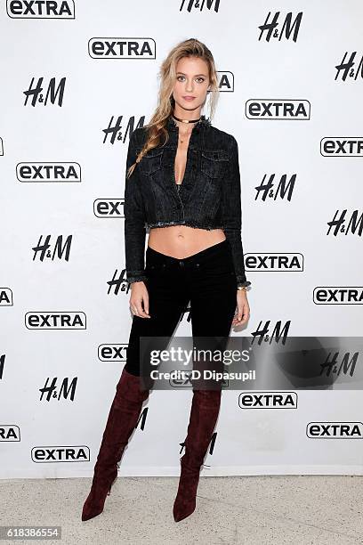 Elite Ambassador Kate Bock visits "Extra" at their New York studios at H&M in Times Square on October 26, 2016 in New York City.