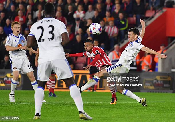 Sofiane Boufal of Southampton scores his sides first goal during the EFL Cup fourth round match between Southampton and Sunderland at St Mary's...