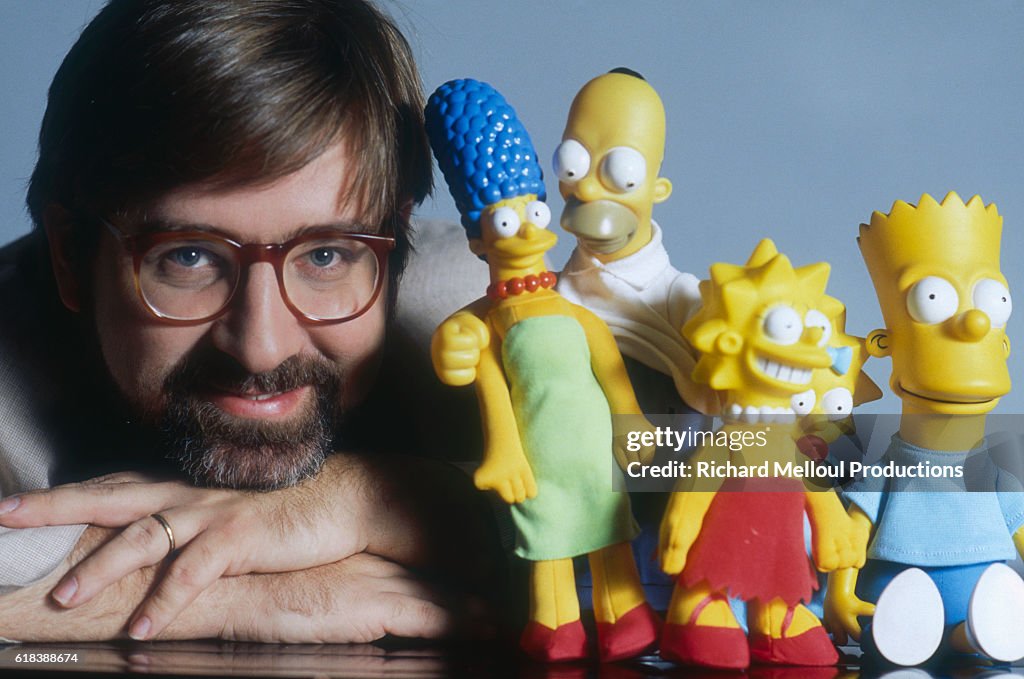 Matt Groening with the Simpsons