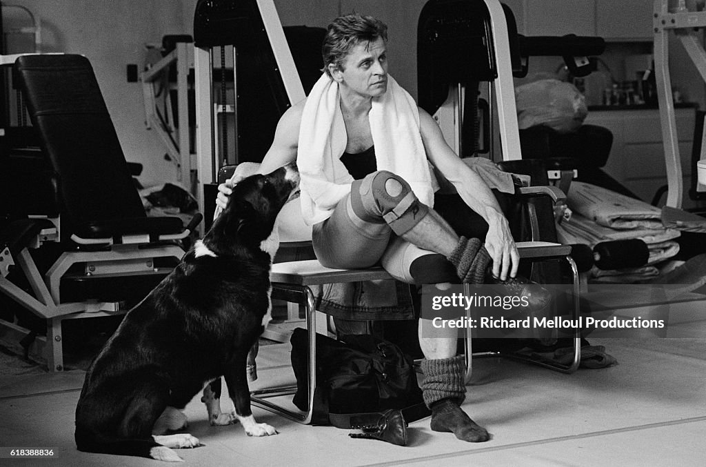 Dancer Mikhail Barychnikov and His Dog