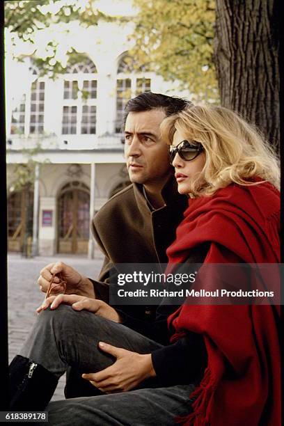 French philosopher Bernard-Henri Levy and French-American actress and singer Arielle Dombasle.