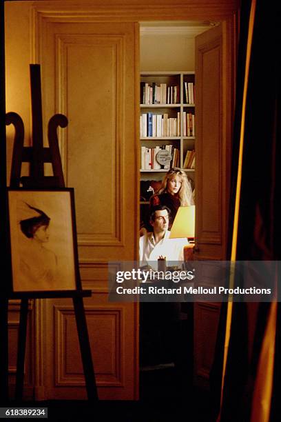 French philosopher Bernard-Henri Levy and French-American actress and singer Arielle Dombasle.