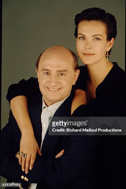 Carole Bouquet and Michel Blanc during the filming of Blanc's 1994 film Grosse Fatigue, also known as Dead Tired.