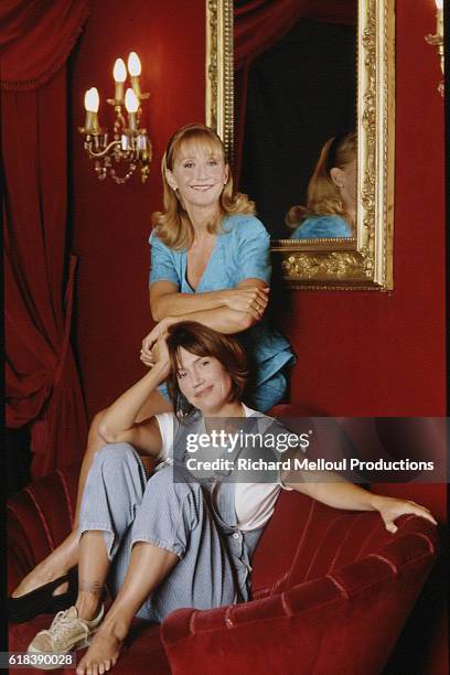 Actresses Marie-Anne Chazel and Clementine Celarie star in Neil Simon's play Drole de Couple at the Bouffes-Parisiens theatre.