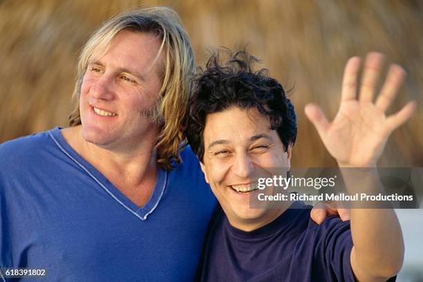 French actors Gerard Depardieu and Christian Clavier at the Sarasota French Film Festival, in Florida.